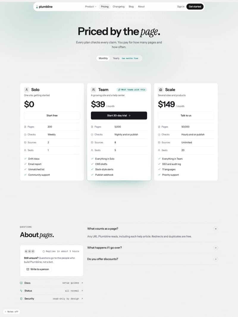Launchday pricing page